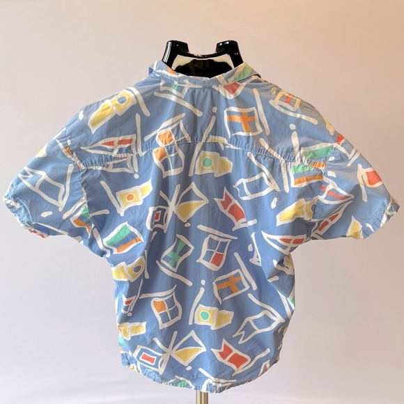 Vintage 90s Patterned Boscali Button Down Shirt - Petite - Picture 2 of 13